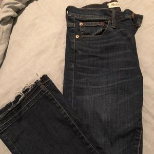 Cali Demi-Boot Jeans in Mitchell Wash: Drop hem